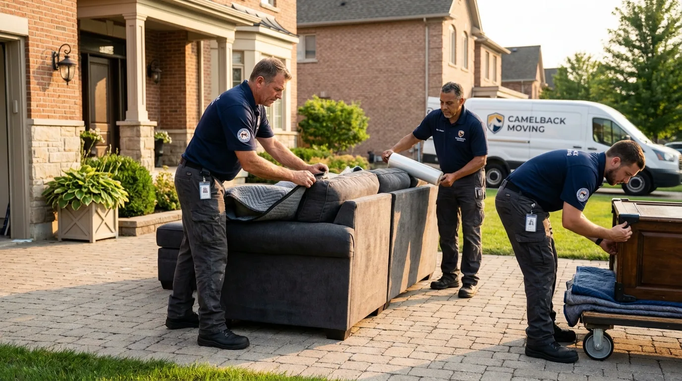Large estate moving crew wrapping furniture in Beulaville, NC